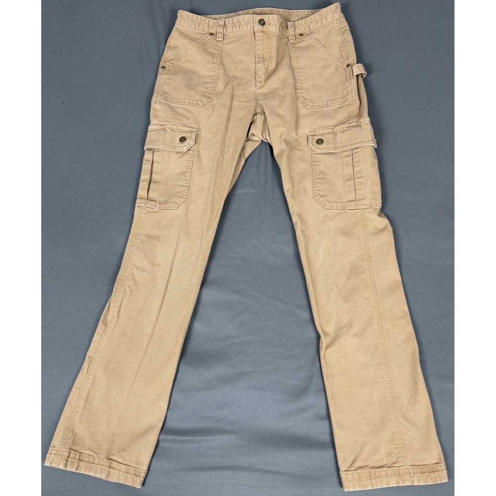 Duluth Trading Co Cargo Pants Women 10 Dark Camel DuluthFlex Fire Hose Work